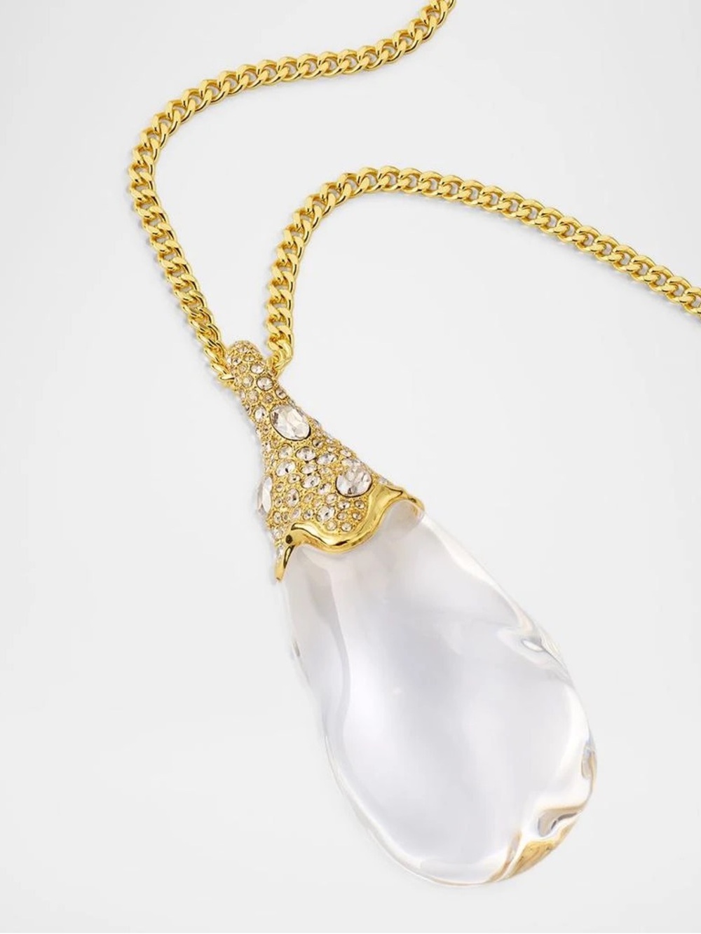 Alexis Bittar Liquid Lucite Crystal Pavé
Teardrop Necklace